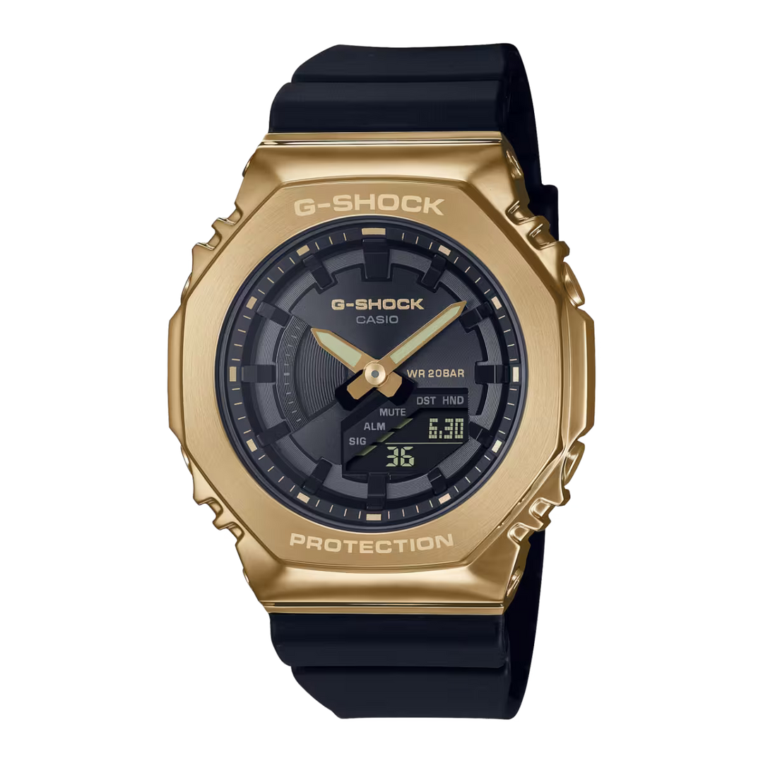 Casio GM-S2100GB-1AER G-Shock Gold Toned Case Black Strap 2100 Series Men & Women Watches