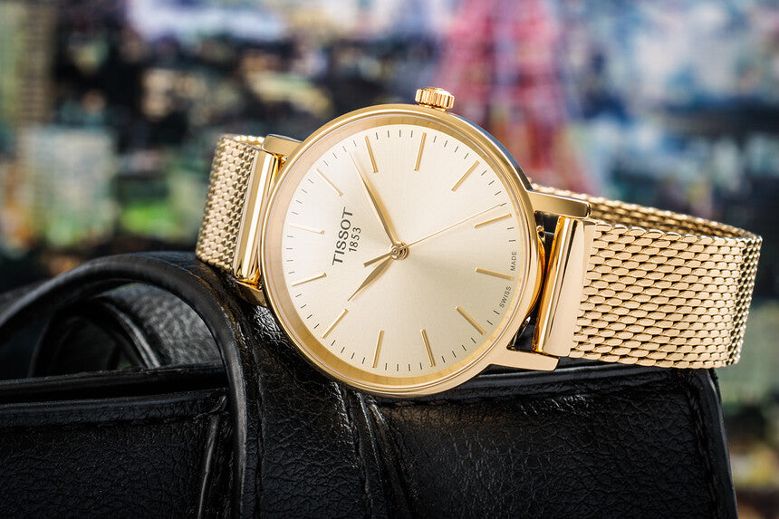 Tissot Everytime Lady | Gold Dial | Gold Steel Mesh Bracelet T1432103302100 Women’s Watch