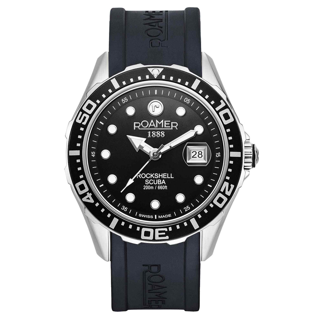 Roamer Rockshell MKIII 867833 41 85 02 Scuba Black Dial / Black Silicone Strap Men's Watch