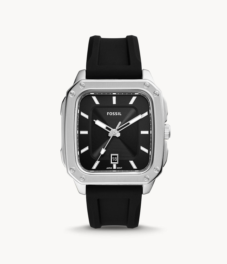 Fossil Inscription | Black Dial | Black Silicone Strap FS5980 Men’s Watch