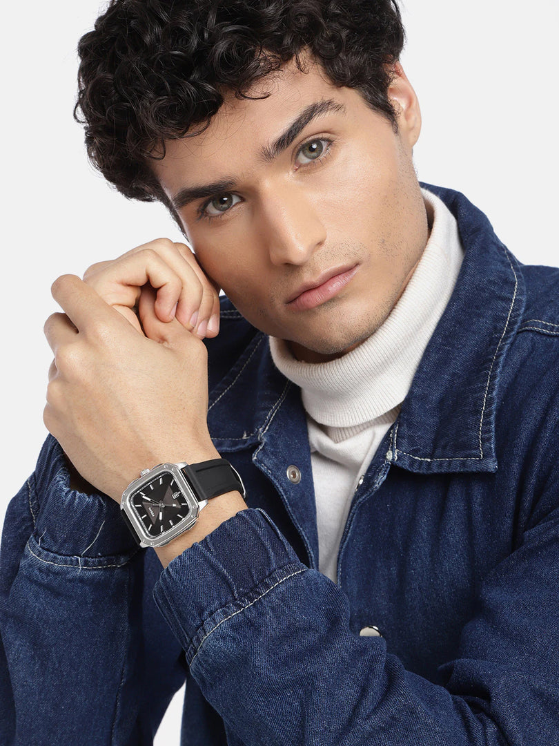 Fossil Inscription | Black Dial | Black Silicone Strap FS5980 Men’s Watch
