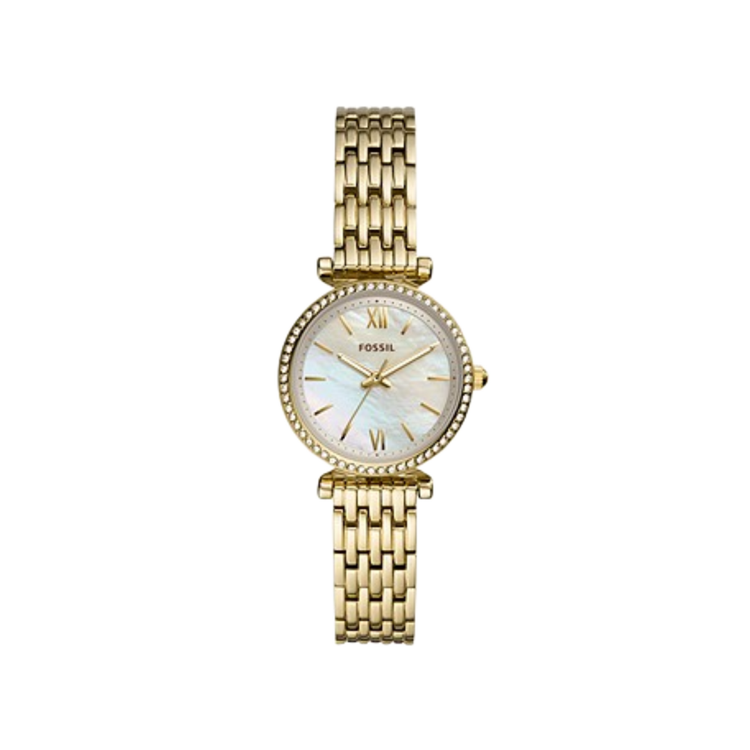 Fossil Carlie Mini | Mother-of-Pearl Dial | Gold Stainless Steel Bracelet  ES4735 Women's Watch