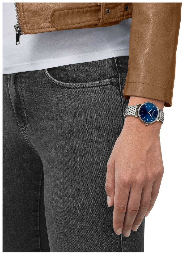 Tissot T1432101104100 Everytime Quartz Lady Blue Dial Stainless Steel Women’s Watch - mzwatcheslk srilanka
