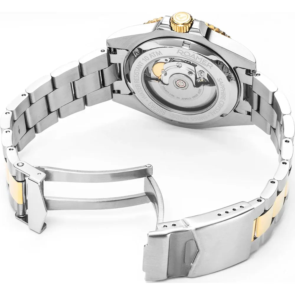Roamer 986983 47 85 20 Premier Automatic 42mm Black Dial Two Tone Stainless Steel Bracelet Men's Watch