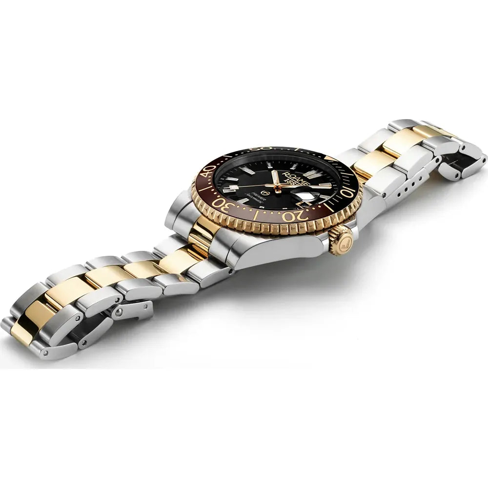 Roamer 986983 47 85 20 Premier Automatic 42mm Black Dial Two Tone Stainless Steel Bracelet Men's Watch