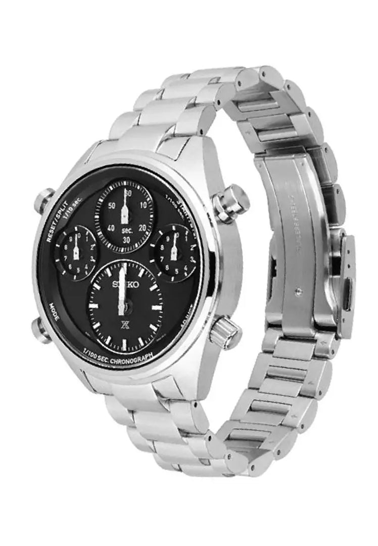 Seiko SFJ003P1 Prospex Black On Black One Hundredth Of A Second Speedtimer Chronograph Men's Watch