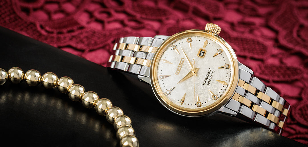 Seiko SRE010J1 Presage Cocktail Time White Lady Diamond Twist Women's Watch