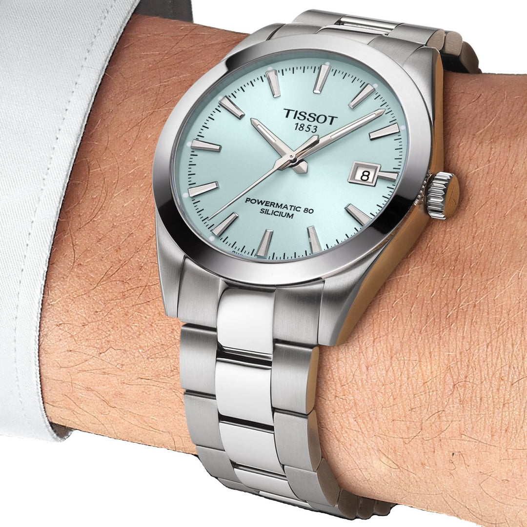 Tissot T1274071135100 Gentleman Powermatic 80 Silicium 40mm Blue Dial Stainless Steel Bracelet Men's Watch