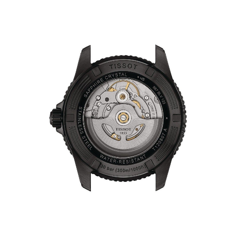Tissot T1208073305100 Seastar 1000 Powermatic 80 40mm Black Dial Black Stainless Steel Bracelet Men's Watch