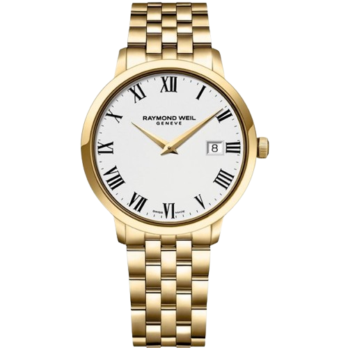 Raymond Weil 5485-P-00300 Toccata Gold Stainless Steel Bracelet White Dial Men’s Watch