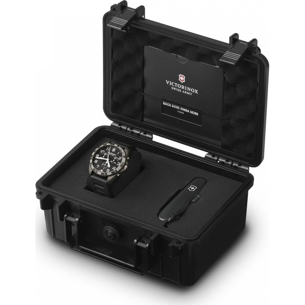 Victorinox Swiss Army241926.1 FieldForce Sport Chrono Black Rubber Strap Box Set Men's Watch - mzwatcheslk srilanka