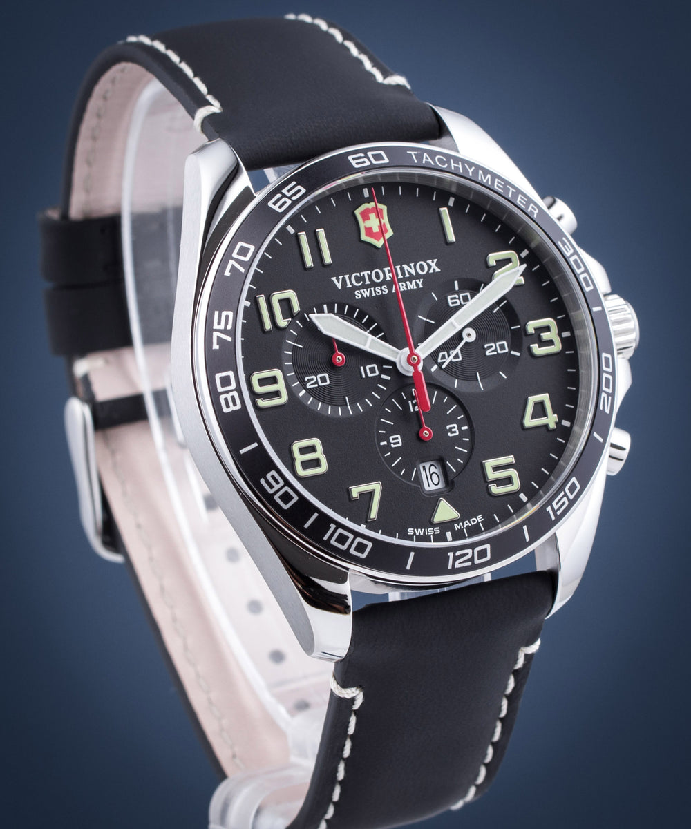 Victorinox Swiss Army 241852 Fieldforce Chronograph Black Leather