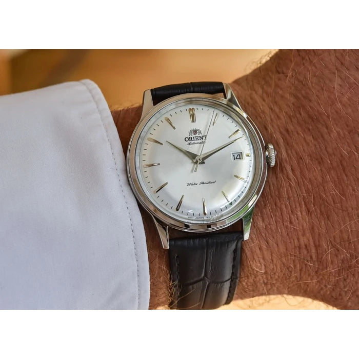 Orient RA-AC0M03S10B Bambino Mechanical 38mm White Dial Black Leather Men's Watch