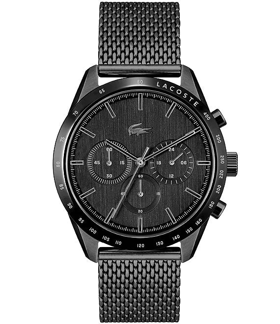 Lacoste 2011162 Boston Black Dial Black Mesh Bracelet Chronograph Men mzwatcheslk