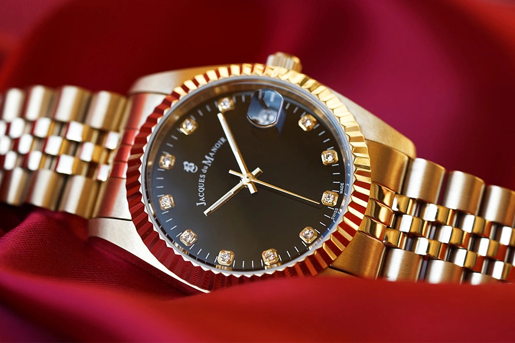 Jacques Du Manoir NRO.12 Inspiration 26mm Silver Dial Gold PVD Steel Women's Watch - mzwatcheslk srilanka