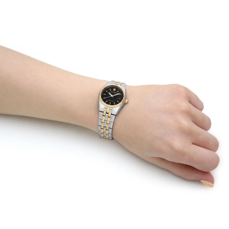 Citizen EW2299-50E Eco Drive Two Tone Bracelet Black Dial Women's Watch - mzwatcheslk srilanka
