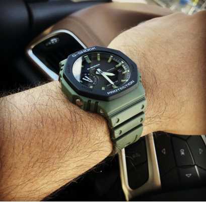 Casio G-Shock GA-2110SU-3AER Carbon Core Green Rubber Strap Digital Display Men's Watch - mzwatcheslk srilanka