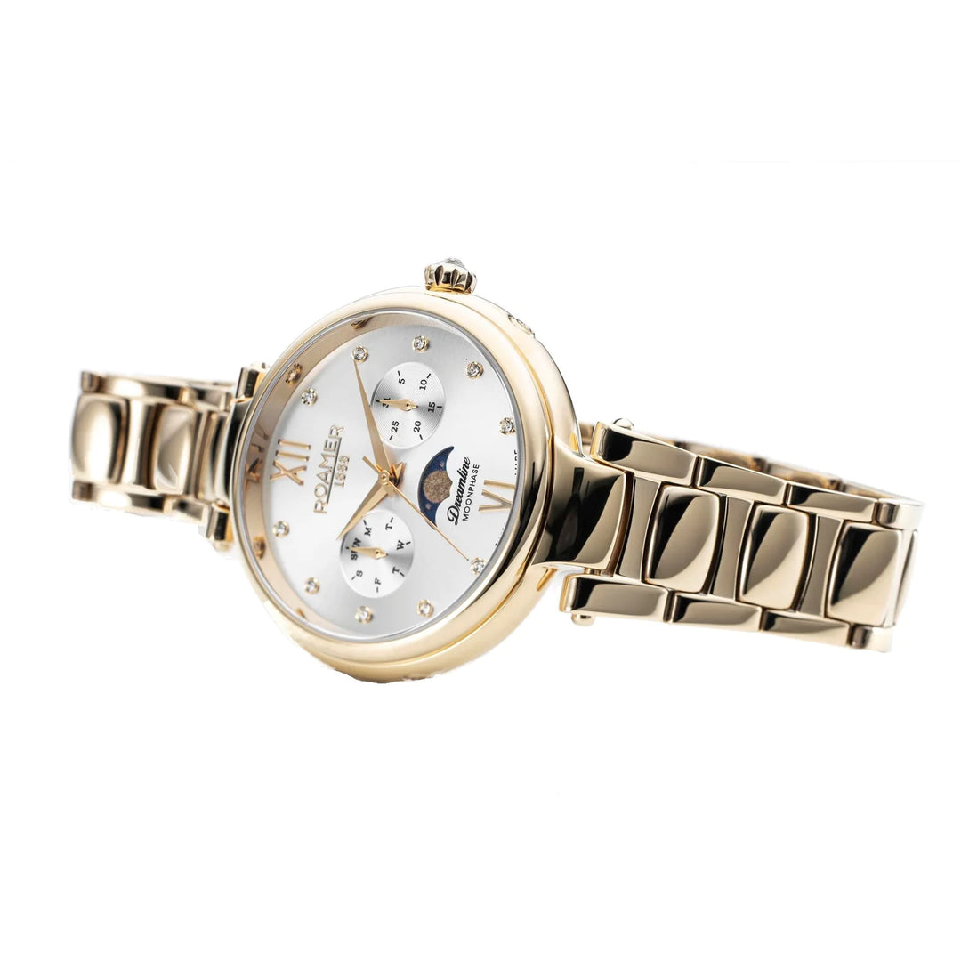 Roamer 858801 48 29 50 Dreamline Moonphase Silver Sunray Dial Women's Watch - mzwatcheslk srilanka