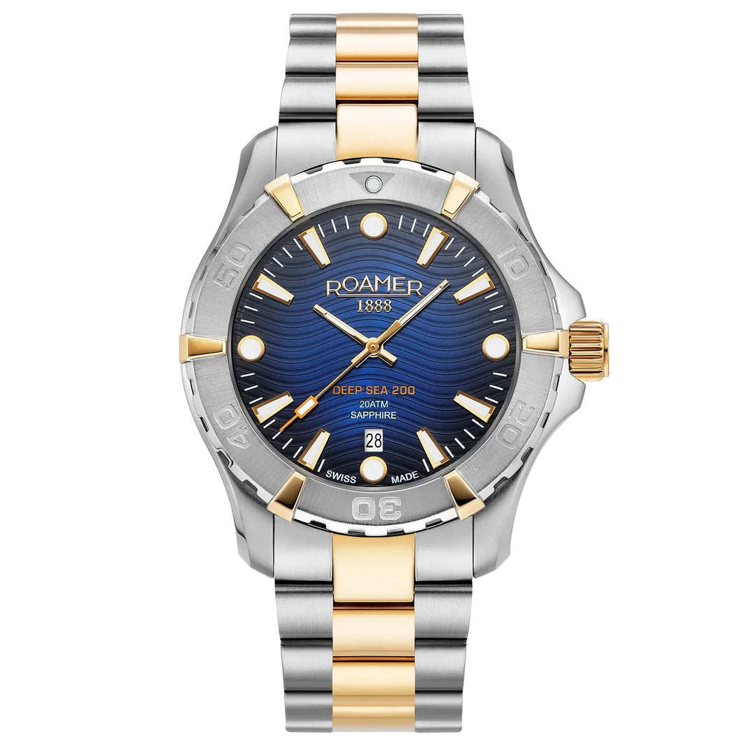 Roamer 860833 47 45 70 Deep Sea 200 Blue Dial Two Tone Steel Bracelet Men's Watch - mzwatcheslk srilanka