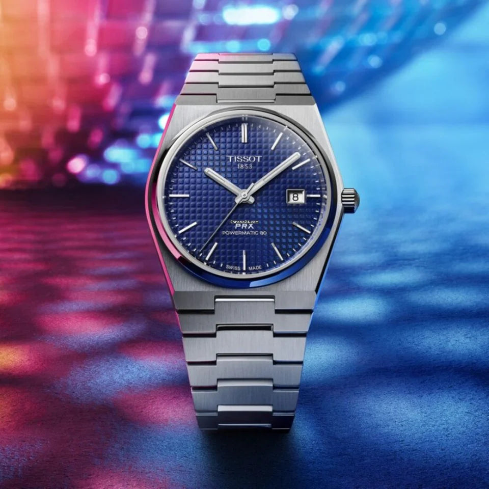 Tissot T1374071104100 PRX 40 205 Powermatic 80 Blue Dial Stainless Steel Men's Watch - mzwatcheslk srilanka