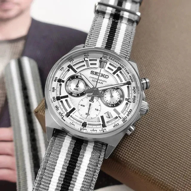 Seiko SSB401P1 Chronograph Watch White Dial  Men's Watch - mzwatcheslk srilanka
