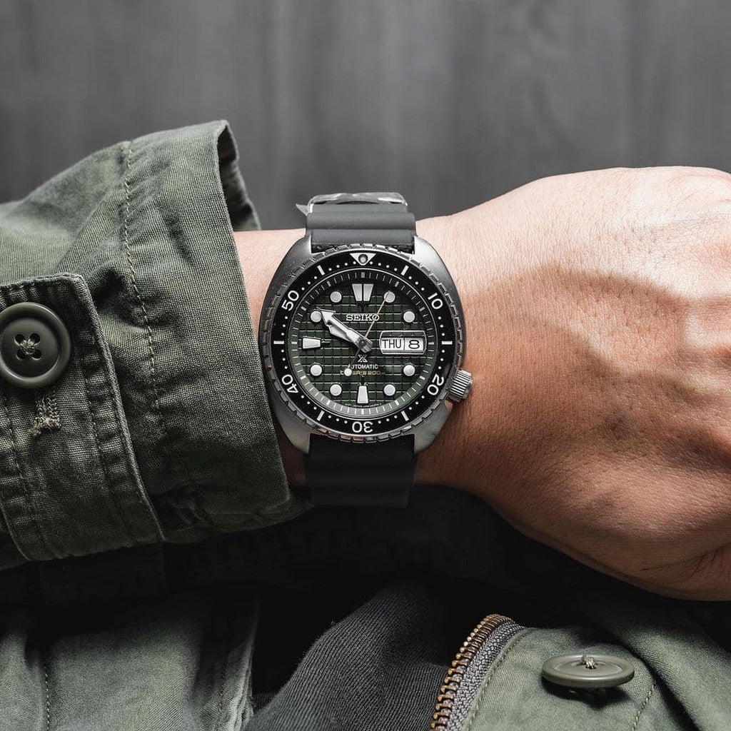 Seiko Prospex SRPE05K1 Mechanical Khaki Rubber Strap Khaki Dial 
