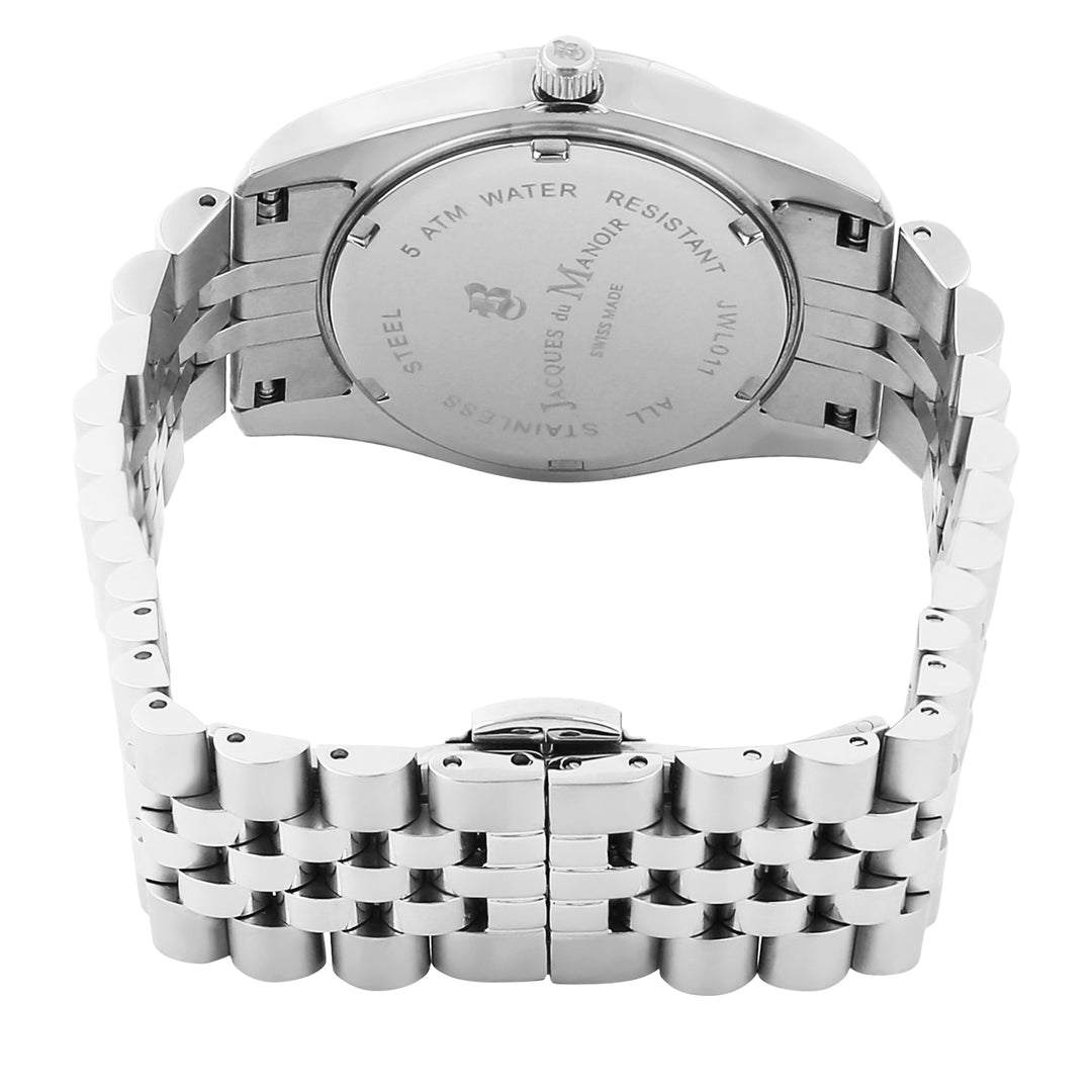 Jacques Du Manoir JWL01101 Inspiration Glamour 34mm Silver Pave Dial Stainless Steel Women's Watch - mzwatcheslk srilanka