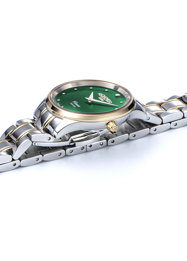 Roamer 601857 47 59 20 Venus Green MOP Diamond Dial Yellow Gold Bi colour Bracelet Women's Watch - mzwatcheslk srilanka