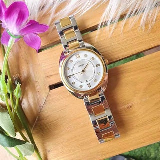 Fossil ES5072 Gabby White Dial Two Tone Stainless Steel Quartz Women's Watch - mzwatcheslk srilanka