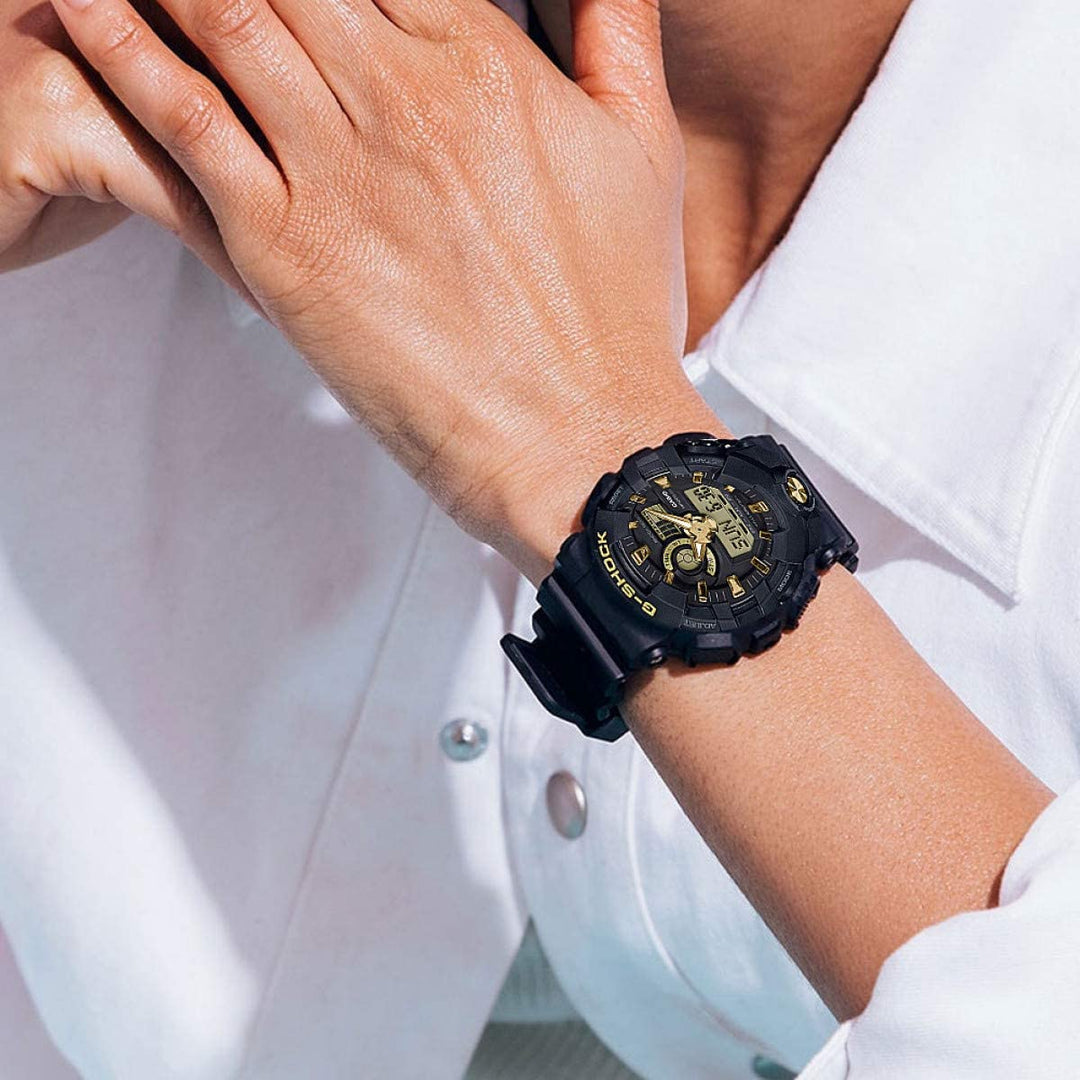 Casio G-Shock GA-710B-1A9ER Analogue Digital Rubber Gold Men's Watch - mzwatcheslk srilanka
