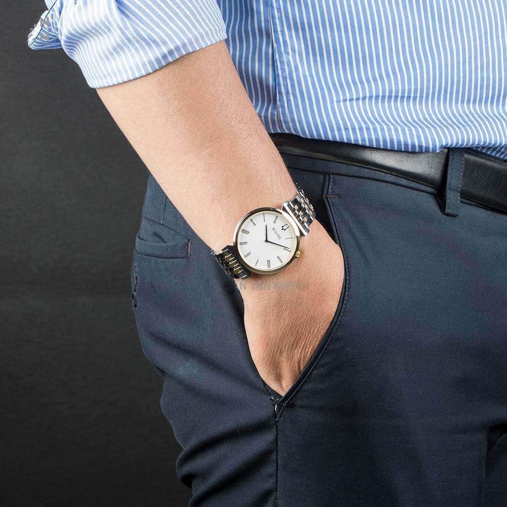 Bulova 98A233 Regatta Two Tone Stainless Steel Bracelet Men's Watch - mzwatcheslk srilanka