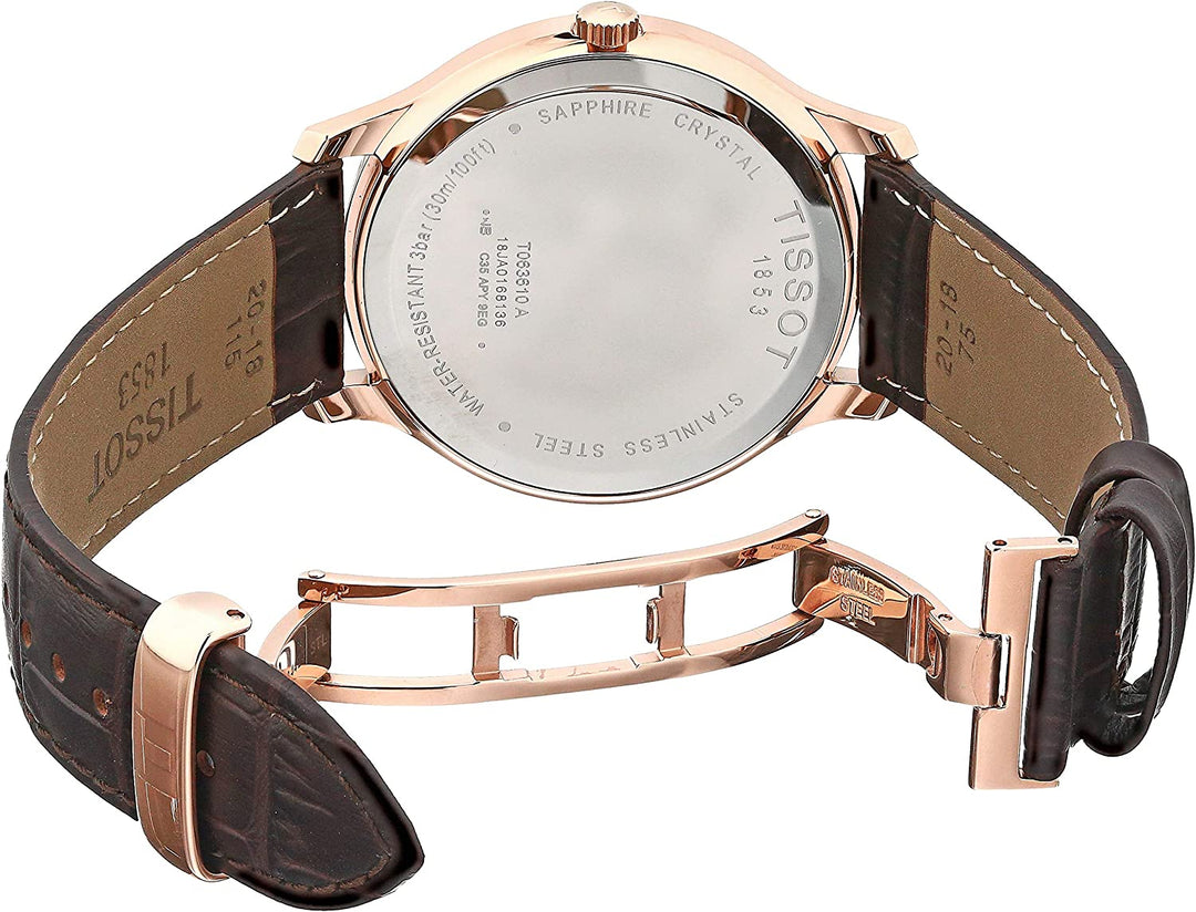 Tissot T1294103626100 Classic Dream Ivory Dial Brown Leather Strap Men's Watch - mzwatcheslk srilanka