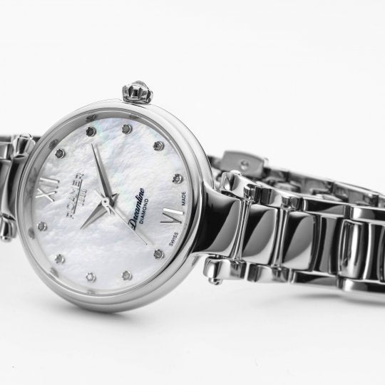 Roamer 857847 41 29 50 Dreamline Diamond Set MOP Dial Stainless Steel Bracelet Women's Watch - mzwatcheslk srilanka