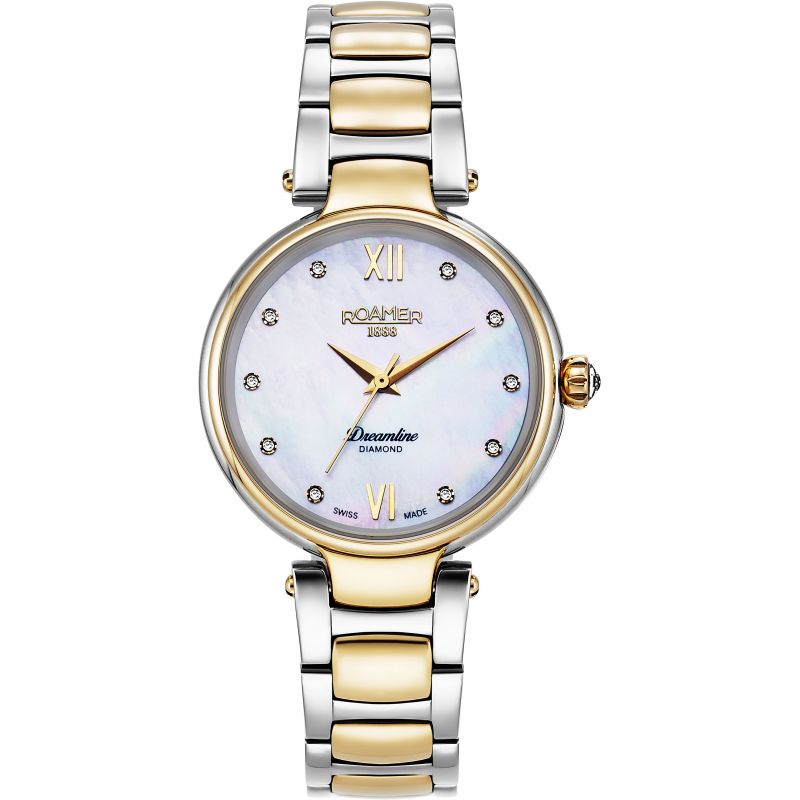Roamer 857847 47 29 50 Dreamline Diamond Set MOP Dial Two Tone Steel Bracelet Women's Watch - mzwatcheslk srilanka