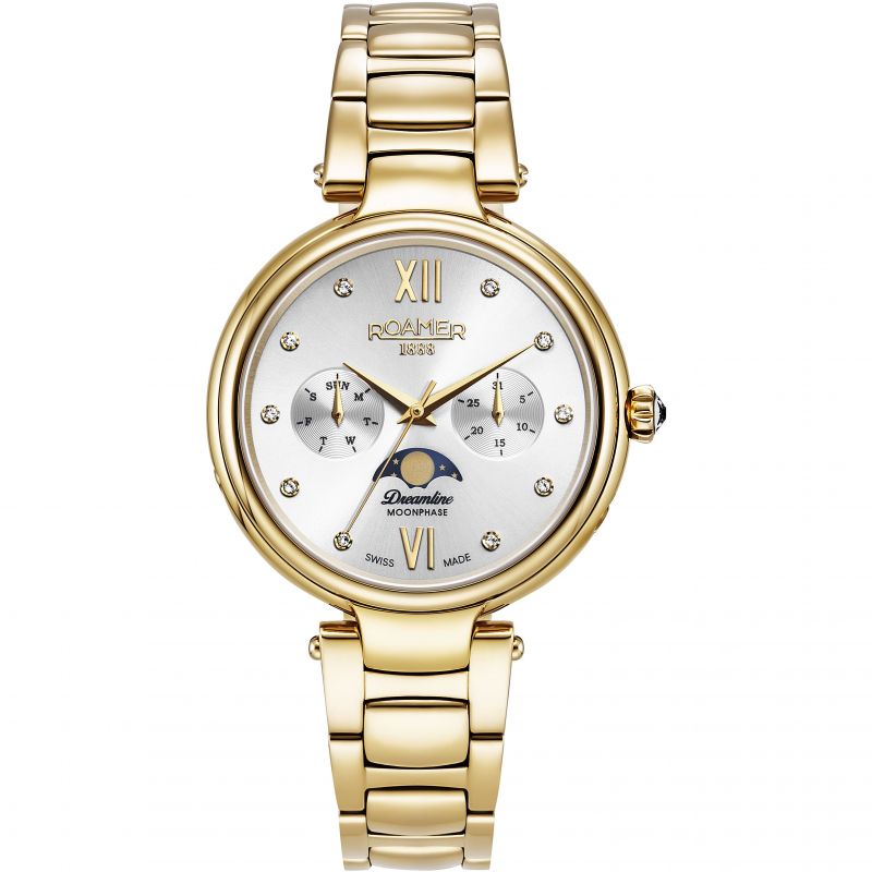 Roamer 858801 48 29 50 Dreamline Moonphase Silver Sunray Dial Women's Watch - mzwatcheslk srilanka