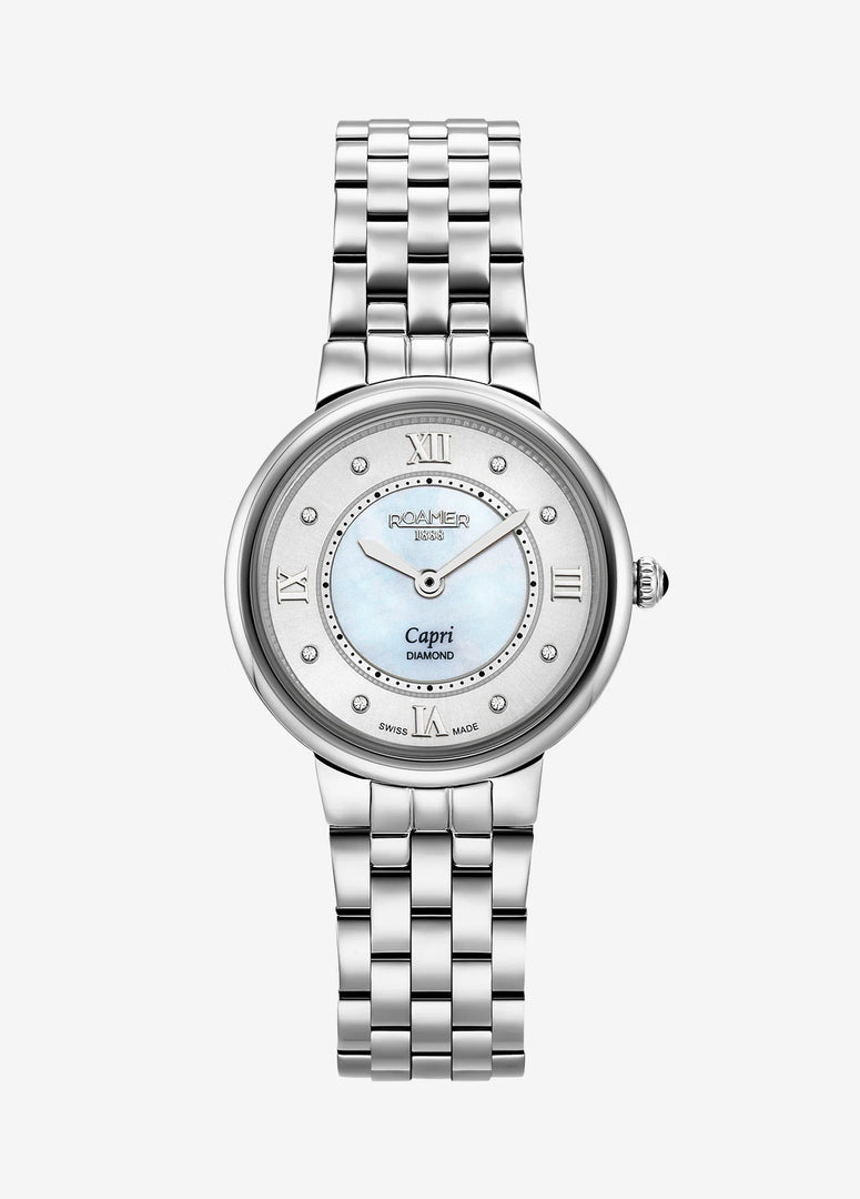 Roamer 859845 41 29 50 Capri Diamond Set MOP Dial Stainless Steel Bracelet Women's Watch - mzwatcheslk srilanka