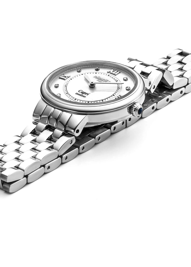Roamer 859845 41 29 50 Capri Diamond Set MOP Dial Stainless Steel Bracelet Women's Watch - mzwatcheslk srilanka