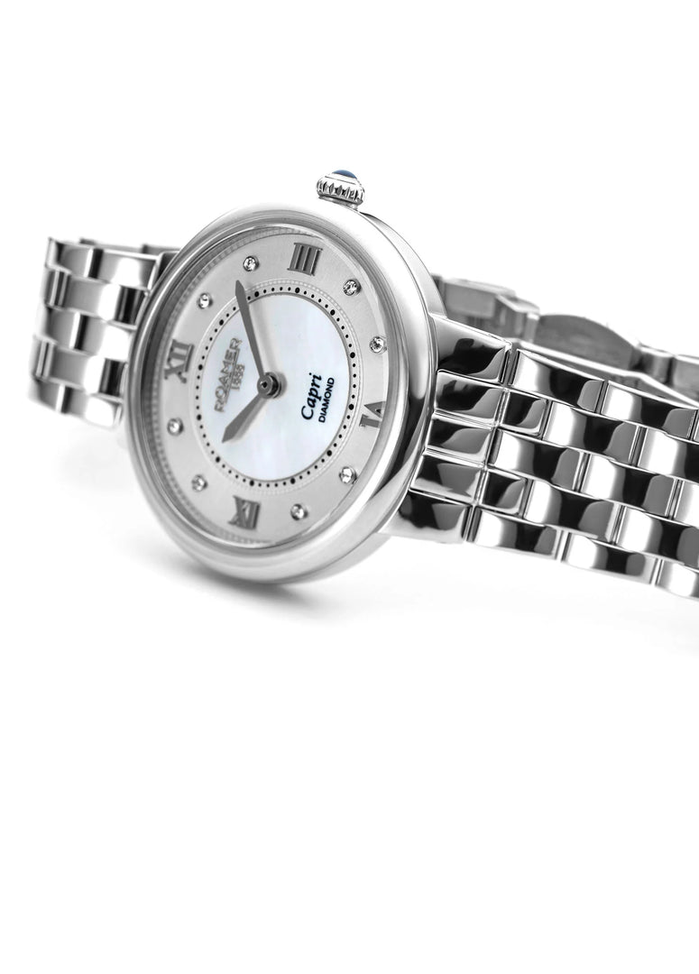Roamer 859845 41 29 50 Capri Diamond Set MOP Dial Stainless Steel Bracelet Women's Watch - mzwatcheslk srilanka