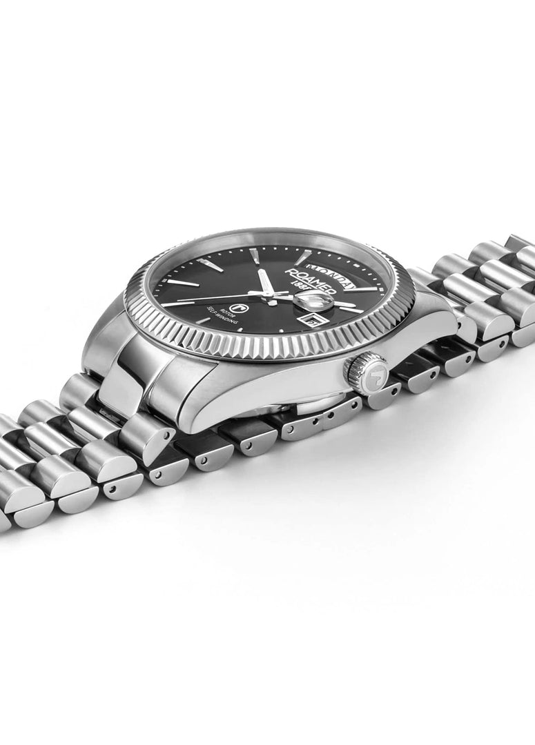 Roamer 981662 41 55 90 Primeline Day Date Black Dial With Steel Bracelet Men's Watch - mzwatcheslk srilanka