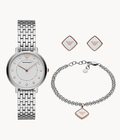Emporio Armani AR80023 Gift Set Steel Bracelet Women's Watch - mzwatcheslk srilanka