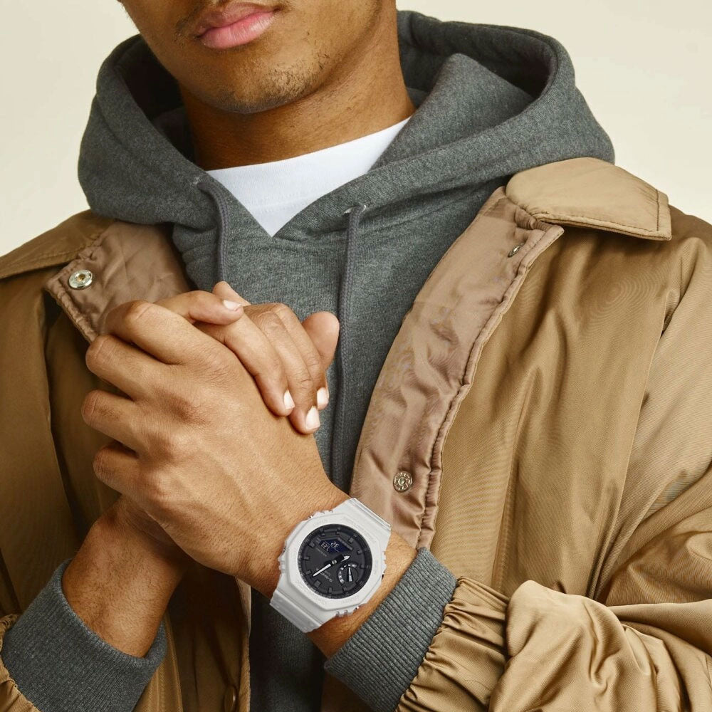 Casio G-Shock GA-2100-7AER Octagon Series White Carbon Core Guard