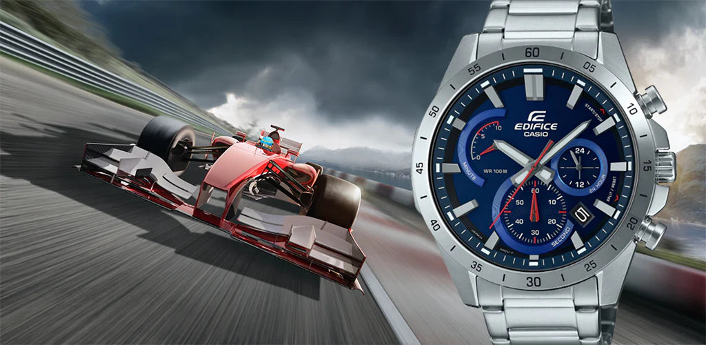 Casio Edifice EFR-573D-2AVUEF Stainless Steel Blue Dial Mens Watch - mzwatcheslk srilanka