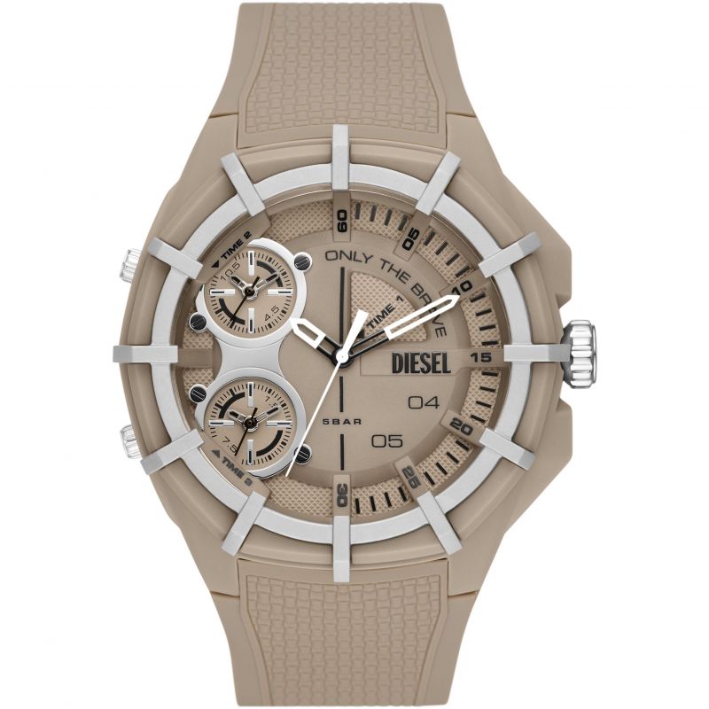 Diesel Framed DZ1990 Three-Hand Brown Silicone Men's Watch - mzwatcheslk srilanka