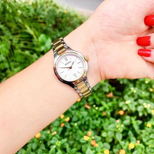 Bulova 98L241 Two Tone Crystal Set Bracelet Dial Women's Watch - mzwatcheslk srilanka