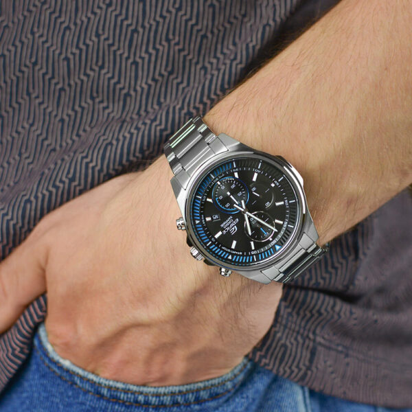 Casio Edifice -Classic Collection EFR-S572D-1AVUEF Stainless Steel Bracelet Black Dial Mens Watch - mzwatcheslk srilanka