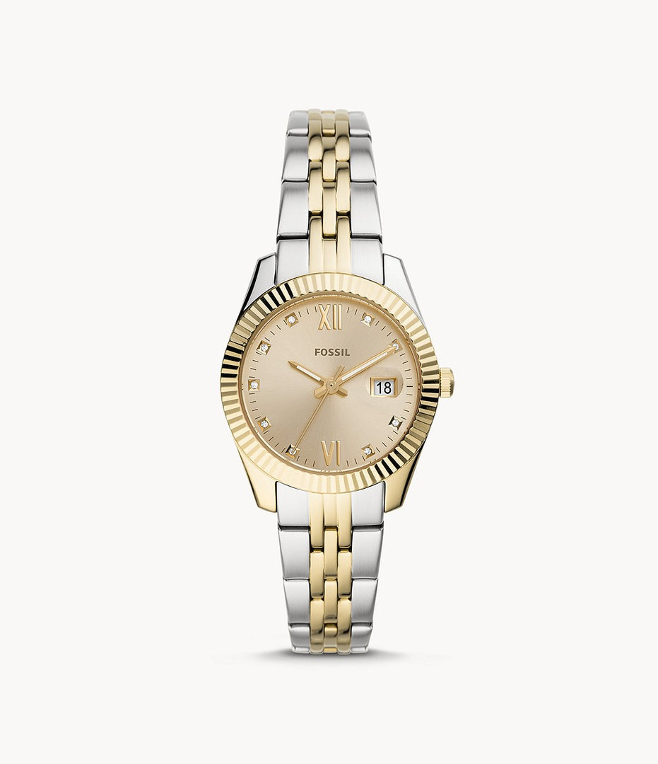 Fossil ES4949 Scarlette Mini Gold Dial Two Tone Stainless Steel Bracelet Women's Watch - mzwatcheslk srilanka