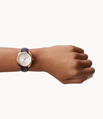 Fossil  ES5116 Gabby Crystal Accents White Dial Leather Strap Quartz Women's Watch - mzwatcheslk srilanka