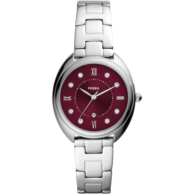 Fossil ES5126 Gabby Crystal Accents Stainless Steel Red Dial Quartz Women's Watch - mzwatcheslk srilanka