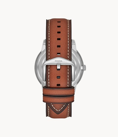 Fossil FS5903 Neutra Blue Chronograph Dial Brown Leather Strap Men's Watch - mzwatcheslk srilanka