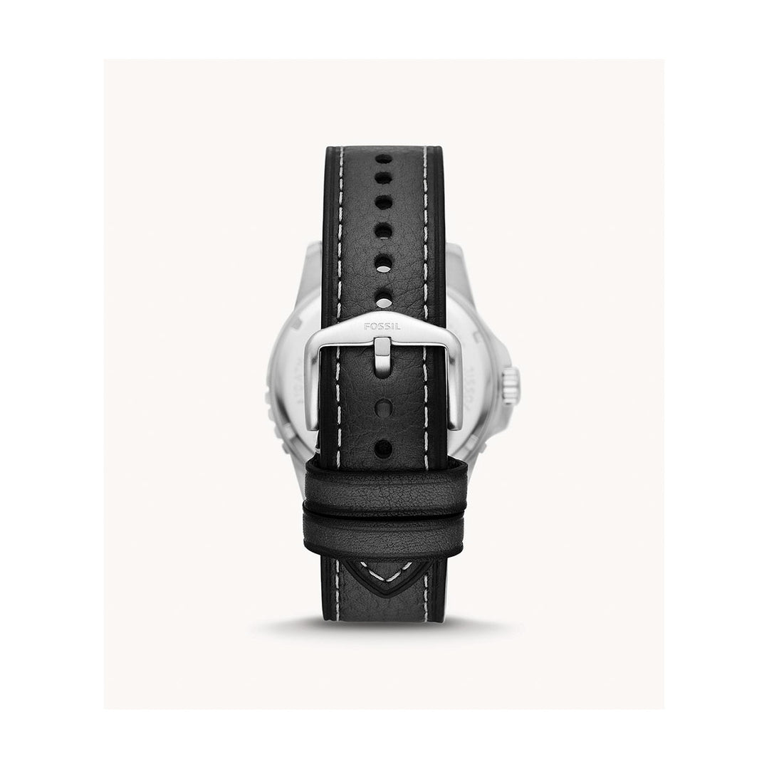 Fossil FS5960 Blue Dial Black Eco Leather Strap Men’s Watch - mzwatcheslk srilanka